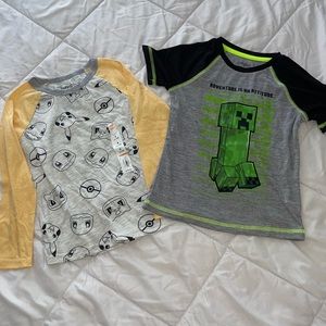 Boys shirts size 4 minecraft and pokemon